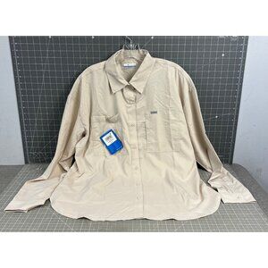 Columbia Women's Silver Ridge Utility Long Sleeve Shirt Sz. XL Beige